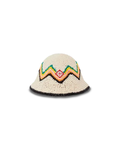 Casablanca Paris Raffia Crochet Hat In Multi