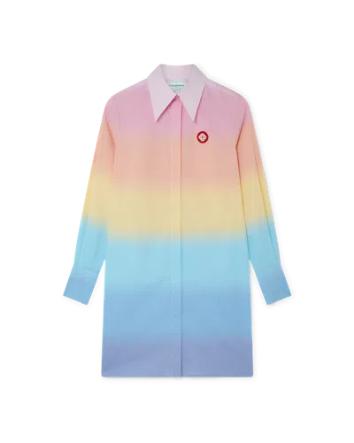 Casablanca Paris Rainbow Cotton Dress In Multi