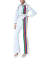 Casablanca Paris Rainbow Cropped Denim Jacket In White