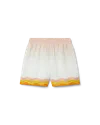 Casablanca Paris Rainbow Monogram Silk Shorts In Multi