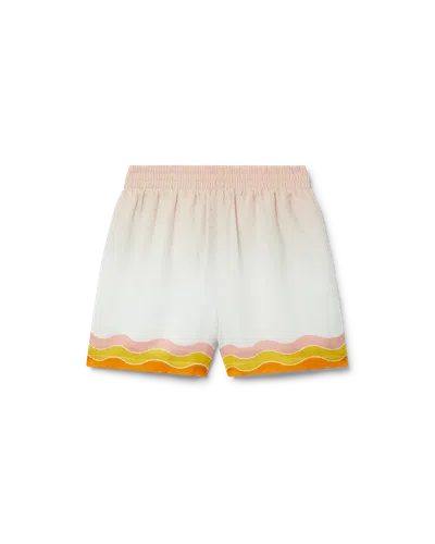 Casablanca Paris Rainbow Monogram Silk Shorts In Multi