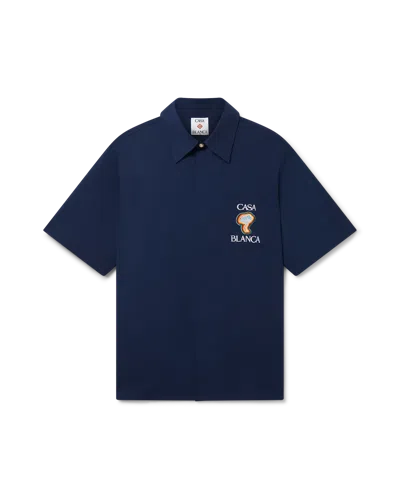Casablanca Paris Rainbow Mushroom Short-sleeve Shirt In Blue