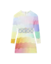 Casablanca Paris Rainbow Wave Cut-out Mini Dress In Multi