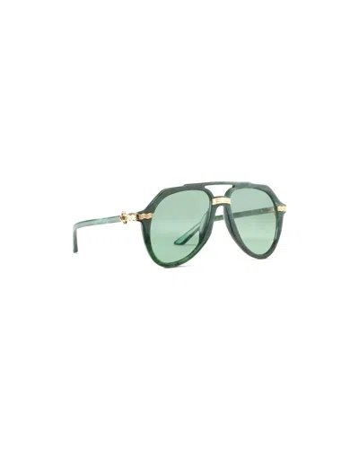 Casablanca Paris Rajio Green & Gold Sunglasses By  In Multi