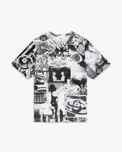 Casablanca Paris Rave Collage Short Sleeve Mesh T-shirt In Black