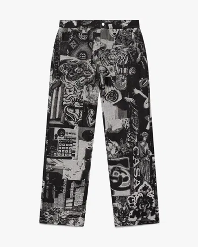 Casablanca Paris Rave Collage Straight Leg Jeans In Green