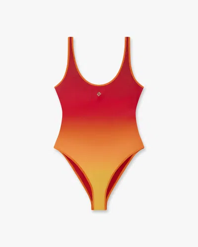 Casablanca Paris Red & Orange Gradient Printed Swimsuit