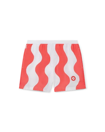 Casablanca Paris Red Memphis Wave Swim Trunks In Multi