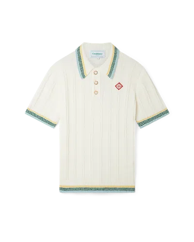 Casablanca Paris Rib Boucle Polo Shirt In Red