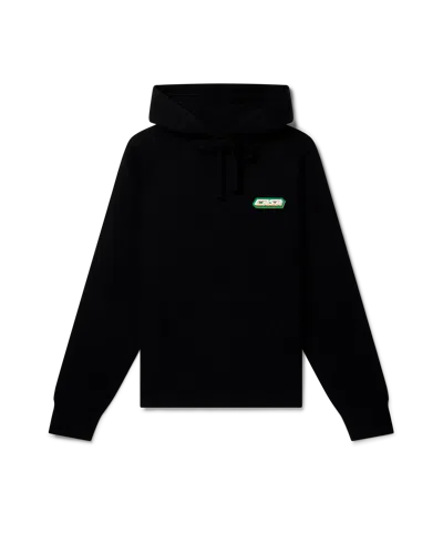 Casablanca Paris Rib Effect Hooded Sweatshirt In Black