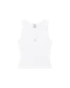 Casablanca Paris Ribbed Jersey Tank Top In White In White
