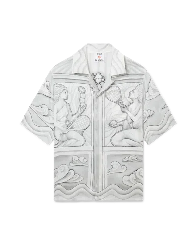 Casablanca Paris Sacred Stone Short-sleeve Silk Shirt In Multi