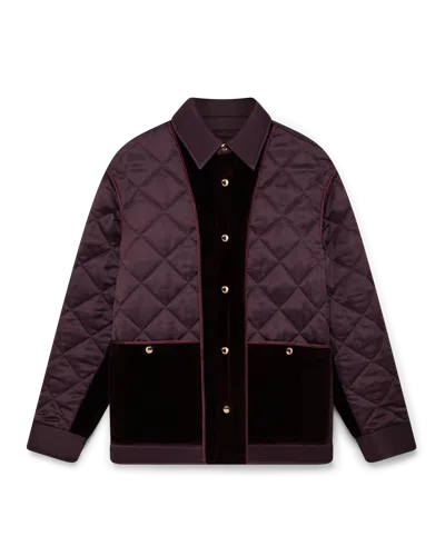 Casablanca Paris Satin Quilted Jacket In Multi