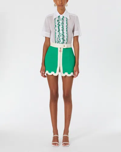 Casablanca Paris Scallop Border Skirt In Multi