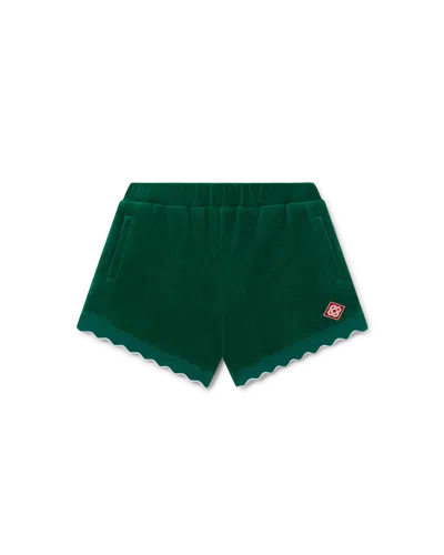Casablanca Paris Scalloped Track Shorts In Green