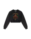 Casablanca Paris School Of Beautiful Cropped Sweatshirt In Black In Brown