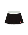 Casablanca Paris Scuba Pleated Mini Skirt In Green In Black