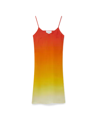 Casablanca Paris Silk Slip Dress In Multi