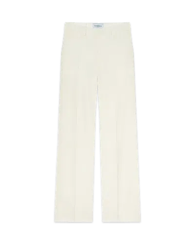 Casablanca Paris Silk Suiting Wide Leg Trousers In White