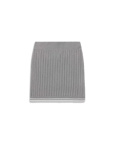 Casablanca Paris Silver Knit Skirt In Gray