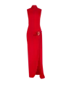 Casablanca Paris Sleeveless Side Split Column Dress In Red