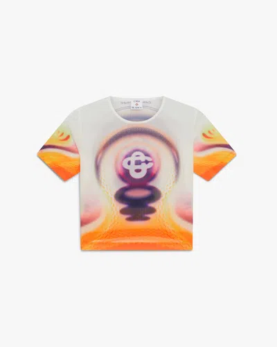 Casablanca Paris Sporchid Printed Mesh Baby Short Sleeve T-shirt In Multi