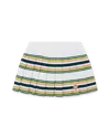Casablanca Paris Stripe Pleated Skirt In Green In Green