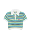 Casablanca Paris Stripe Short Sleeve Polo Shirt In Multi