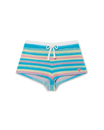 Casablanca Paris Stripe Towelling Mini Shorts In Multi