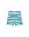Casablanca Paris Stripe Towelling Shorts In Blue