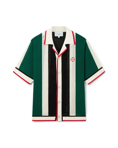 Casablanca Paris Striped Mesh Shirt In Multi