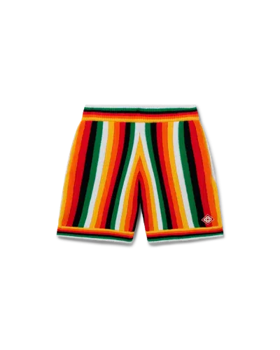 Casablanca Paris Striped Towelling Shorts In Multi