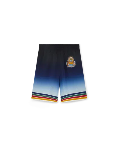 Casablanca Paris Studio De Musique Silk Shorts In Blue