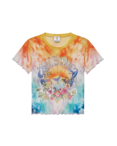 Casablanca Paris Surf Trip Tie Dye Mesh Short-sleeve T-shirt In Multi