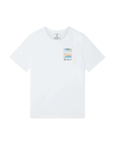 Casablanca Paris Surreal Pool Short-sleeve T-shirt In White