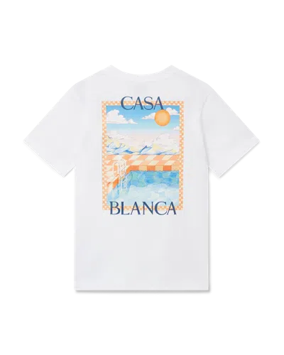 Casablanca Paris Surreal Pool Short-sleeve T-shirt In White