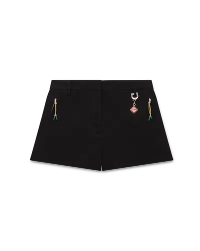 Casablanca Paris Tailored Mini Shorts In Black