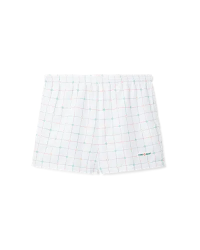 Casablanca Paris Tennis Check Swim Trunks In Orange In White