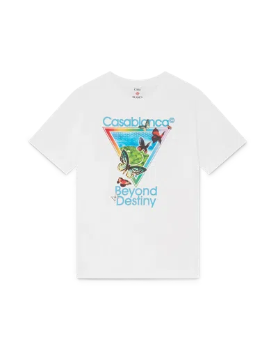 Casablanca Paris Tennis Club Beyond Destiny Short Sleeve T-shirt In White