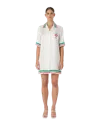Casablanca Paris Tennis Club Check Shift Dress In White