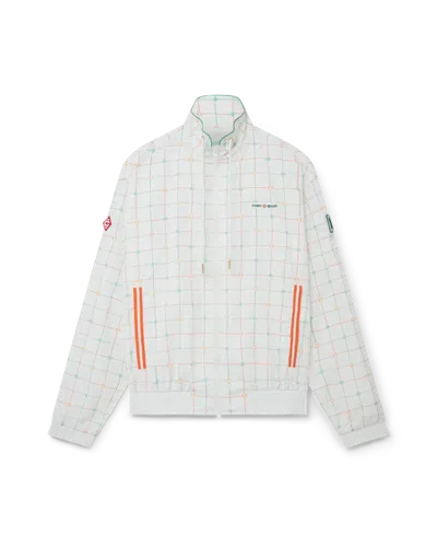 Casablanca Paris Tennis Club Check Track Jacket In Orange In Gray