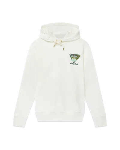 Casablanca Paris Tennis Club Icon Hooded Sweatshirt In White
