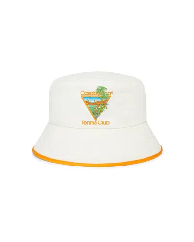 Casablanca Paris Tennis Club Icon Orange Bucket Hat In Multi