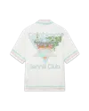 Casablanca Paris Tennis Club Icon Short-sleeve Silk Shirt In White