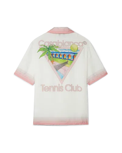 Casablanca Paris Tennis Club Icon Short-sleeve Silk Shirt In Multi