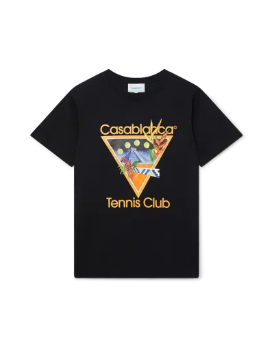 Casablanca Paris Tennis Club Icon Short-sleeve T-shirt In Black
