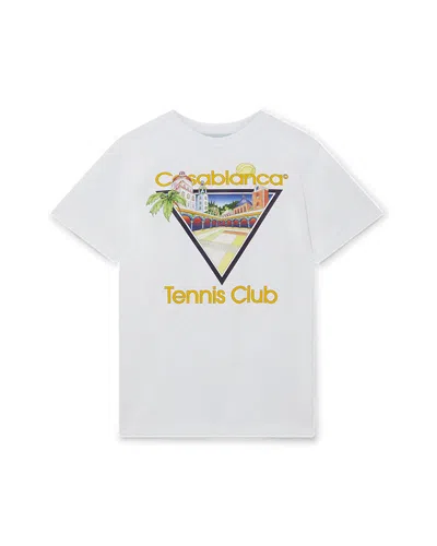 Casablanca Paris Tennis Club Icon Short-sleeve T-shirt In White