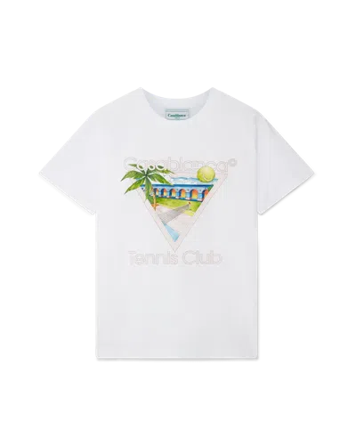 Casablanca Paris Tennis Club Icon Short-sleeve T-shirt In White