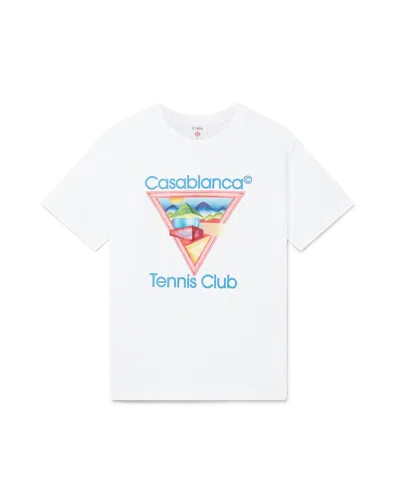 Casablanca Paris Tennis Club Icon Short-sleeve T-shirt In White
