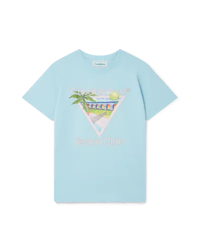 Casablanca Paris Tennis Club Icon Short-sleeve T-shirt In Blue